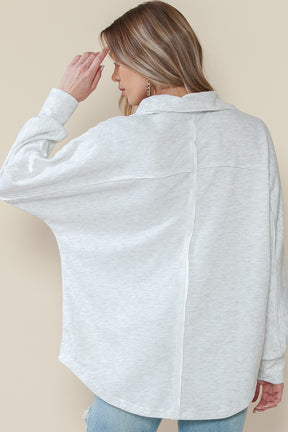 Gray Exposed Seam Pockets Oversized Sweatshirt-True and Wild