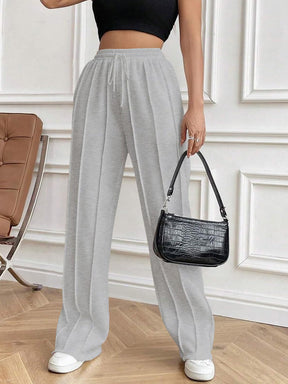 Drawstring Elastic Waist Pants with Pockets-True and Wild