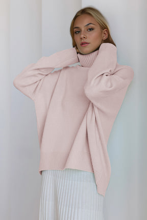 Basic Bae Turtleneck Dropped Shoulder Long Sleeve Sweater-True and Wild