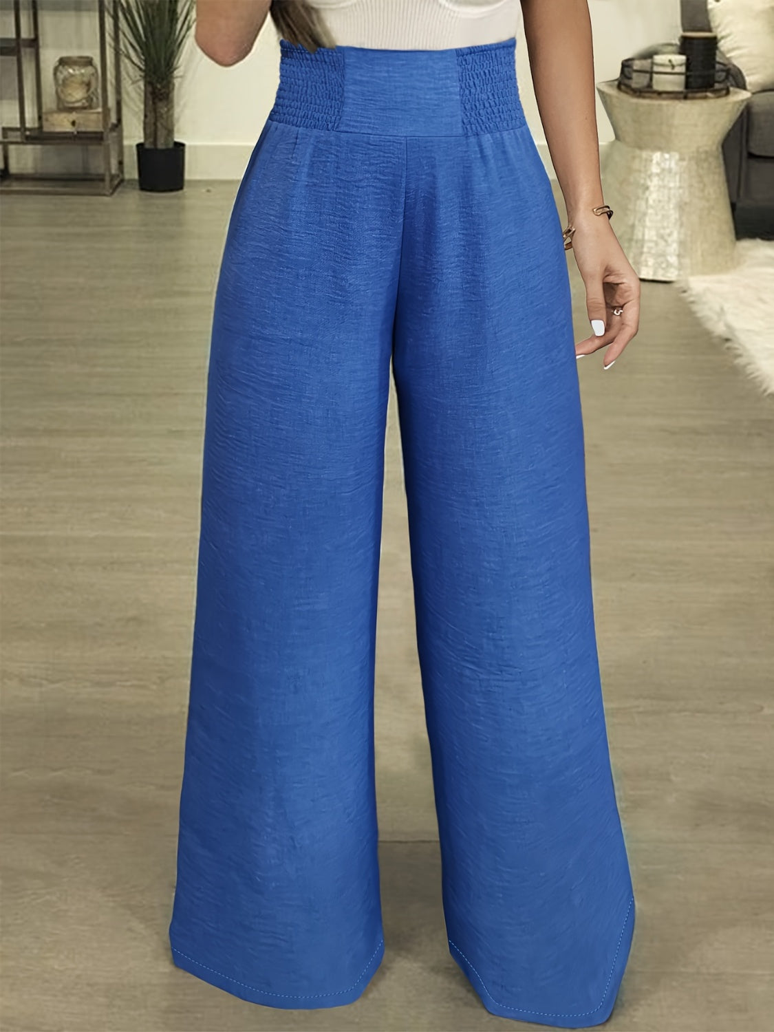 Plus Size High Waist Wide Leg Pants-True and Wild