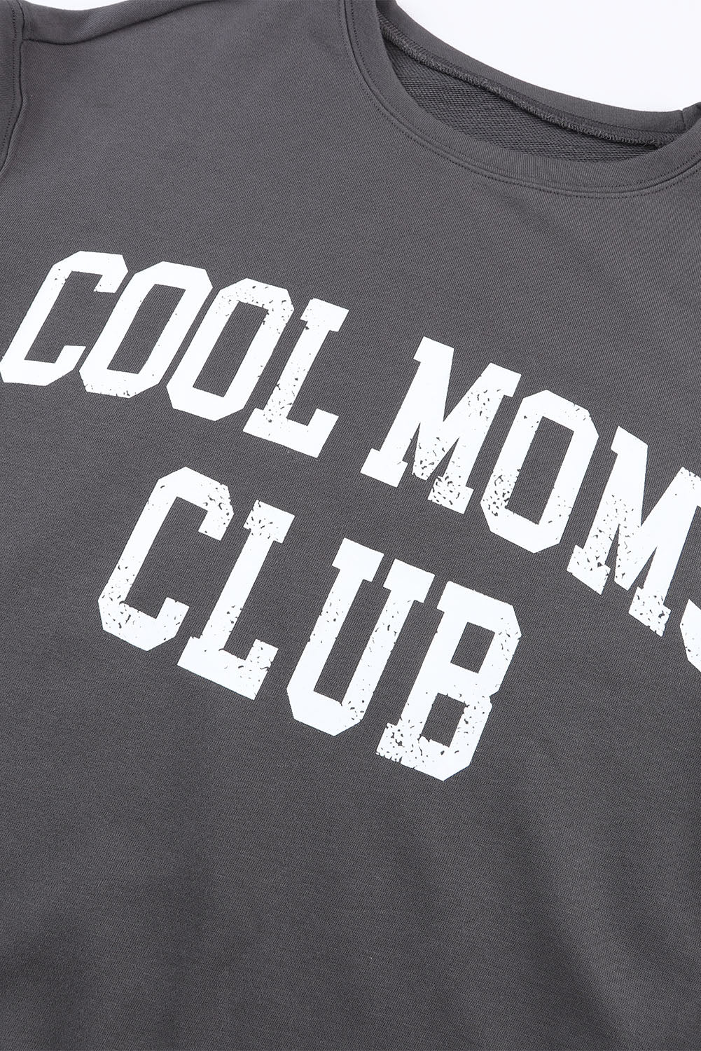 Gray COOL MOMS CLUB Print Drop Shoulder Light Wash Sweatshirt-True and Wild