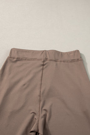 Dark Brown Casual Drawstring Drop Waist Pocketed Joggers