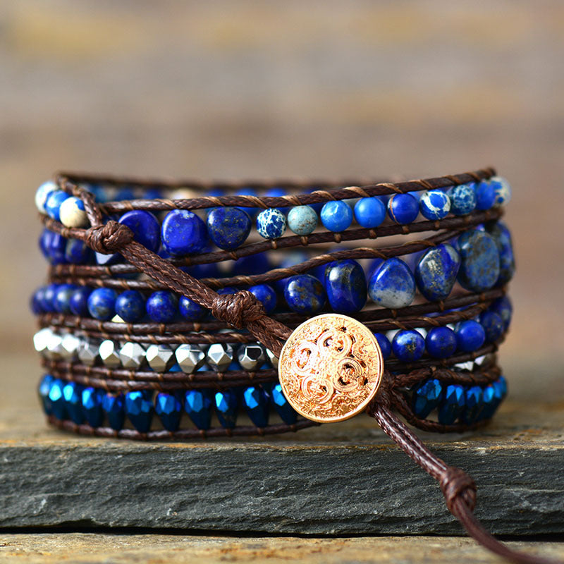 Alloy Bead Braided Bracelet-True and Wild