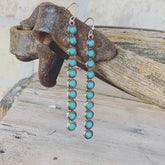 Artificial Turquoise Alloy Bar Earrings-True and Wild