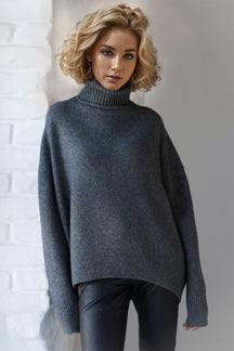 Basic Bae Turtleneck Dropped Shoulder Long Sleeve Sweater-True and Wild