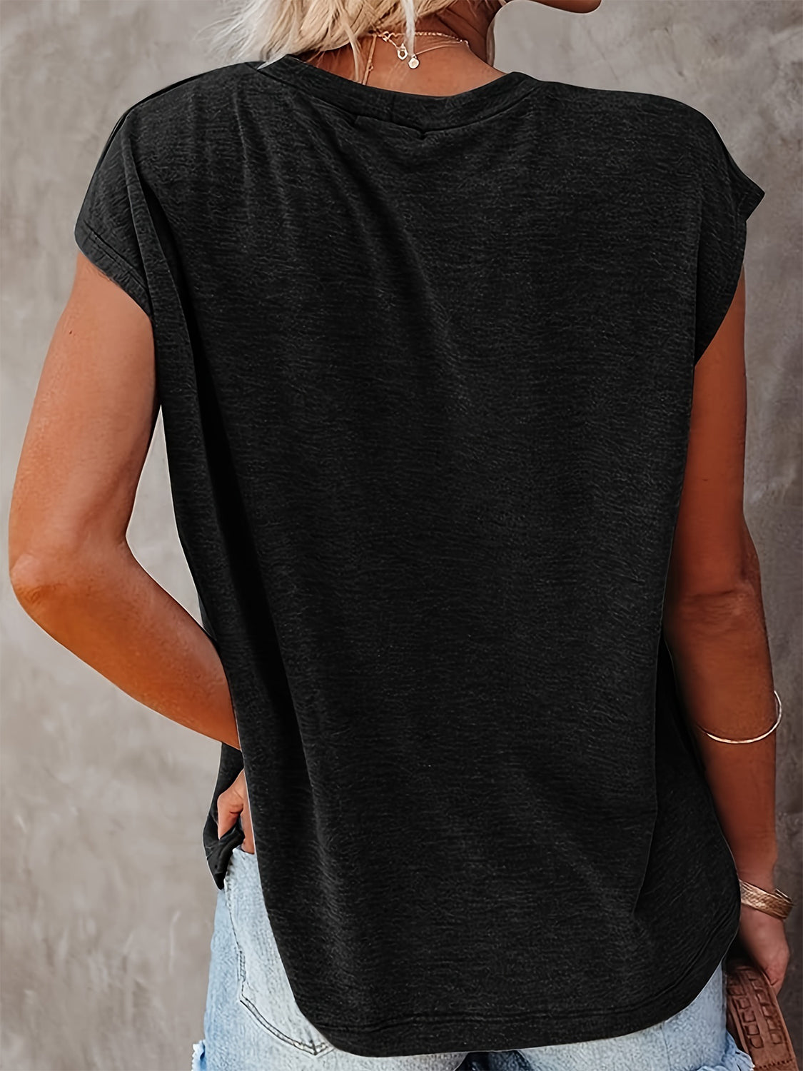 Full Size Round Neck Cap Sleeve T-Shirt-True and Wild