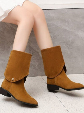 Point Toe Block Heel Boots