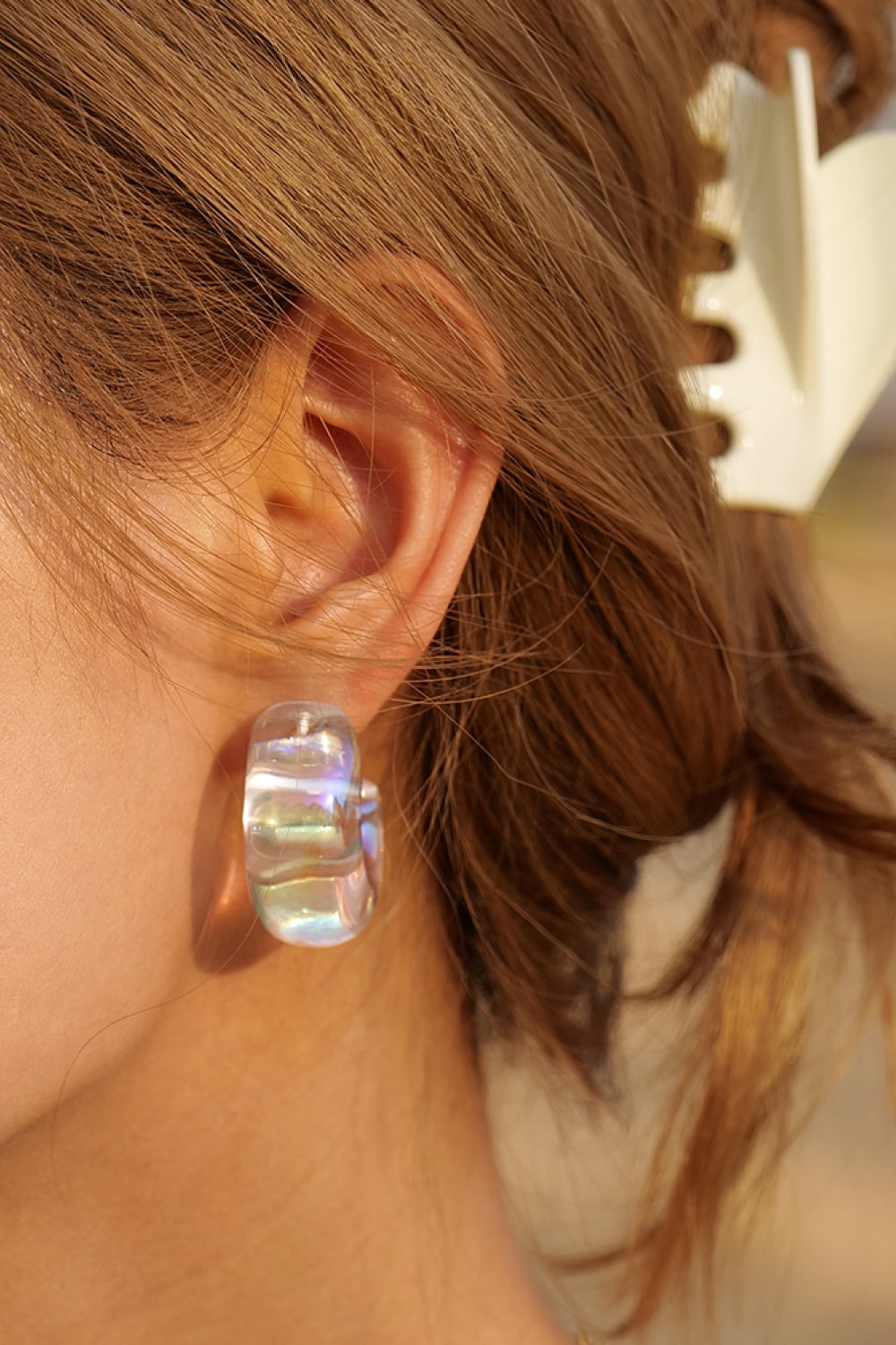 Resin C-Hoop Earrings-True and Wild