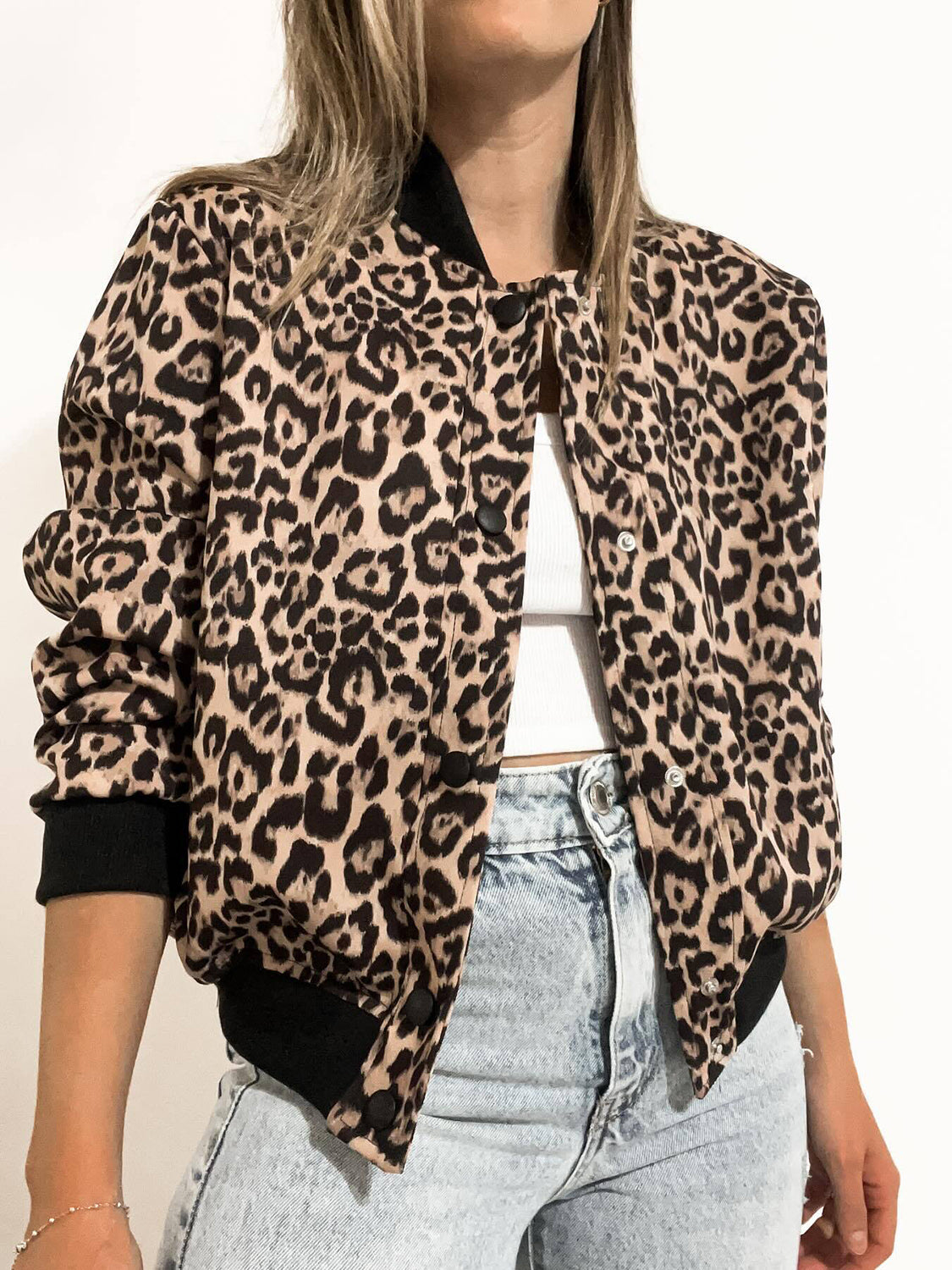 Pocketed Snap Down Baseball Collar Jacket-True and Wild