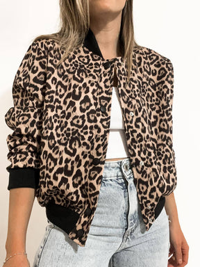 Pocketed Snap Down Baseball Collar Jacket-True and Wild