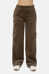 Mono B Elastic Waist Corduroy Cargo Pants-True and Wild