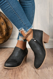 Coffee Suede Casual Ankle Boots-True and Wild