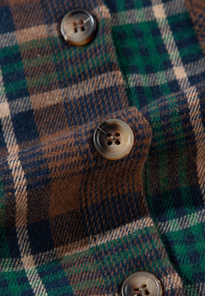 Plaid Collared Neck Button Up Jacket-True and Wild