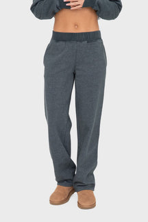 Mono B Elastic Waist Fleece Pants with Pockets-True and Wild