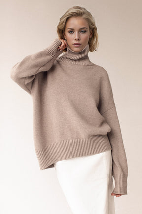 Basic Bae Turtleneck Dropped Shoulder Long Sleeve Sweater-True and Wild