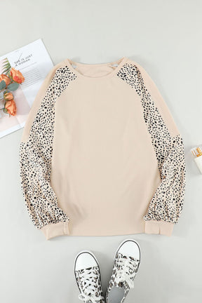 Blush Pink Bishop Sleeve Animal Print Long Sleeve Shirt-True and Wild