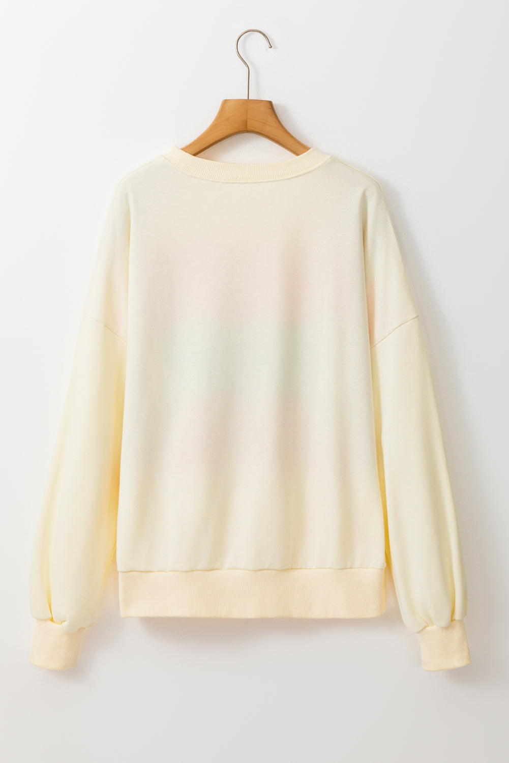 White Colorblock Patchwork Drop Sleeve Sweatshirt