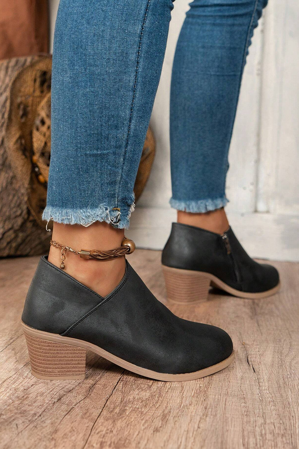 Coffee Suede Casual Ankle Boots-True and Wild