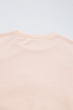 Light Pink Sweet Bow Lantern Sleeve Oversized Pullover Sweatshirt-True and Wild