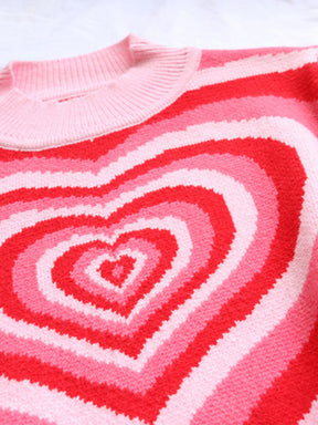 Heart Mock Neck Long Sleeve Sweater-True and Wild