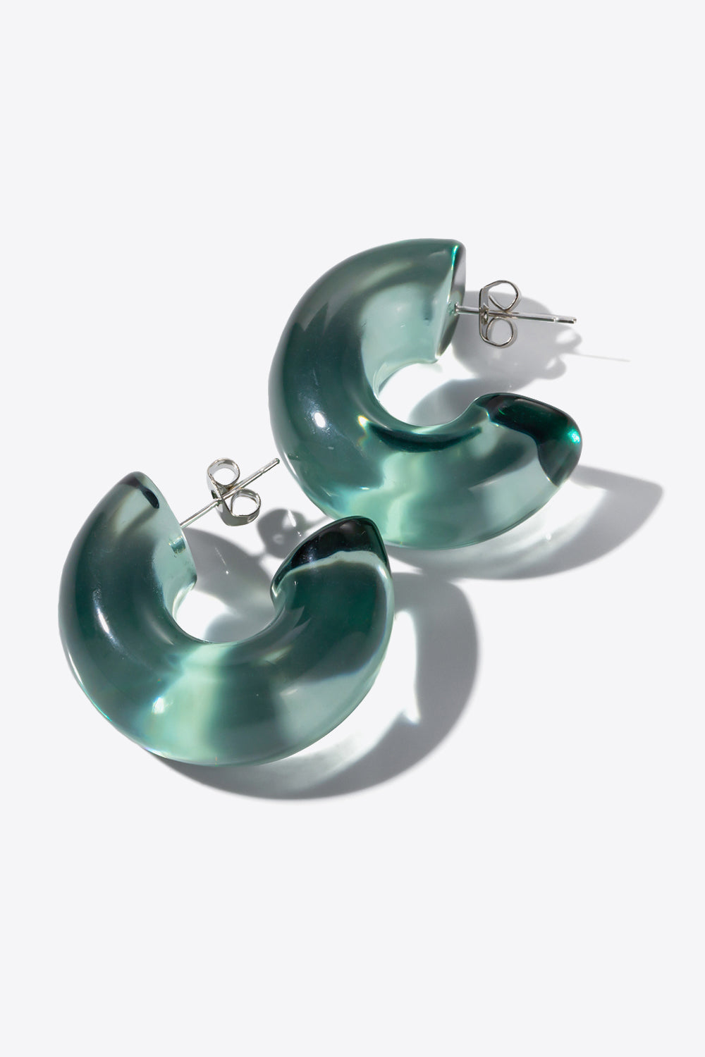 Resin C-Hoop Earrings-True and Wild