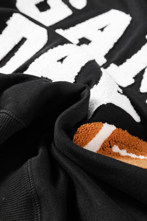 Black GAME DAY Graphic Varsity Pullover Sweatshirt-True and Wild