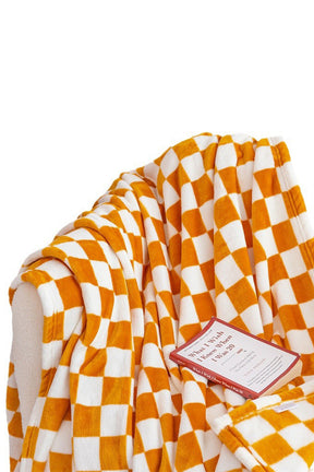 Chestnut Checkerboard Printed Soft Throw Blanket-True and Wild