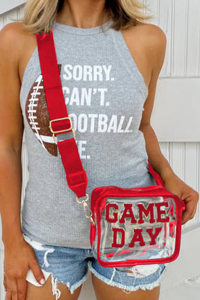 Black Chenille GAME DAY Pattern Clear Bag-True and Wild