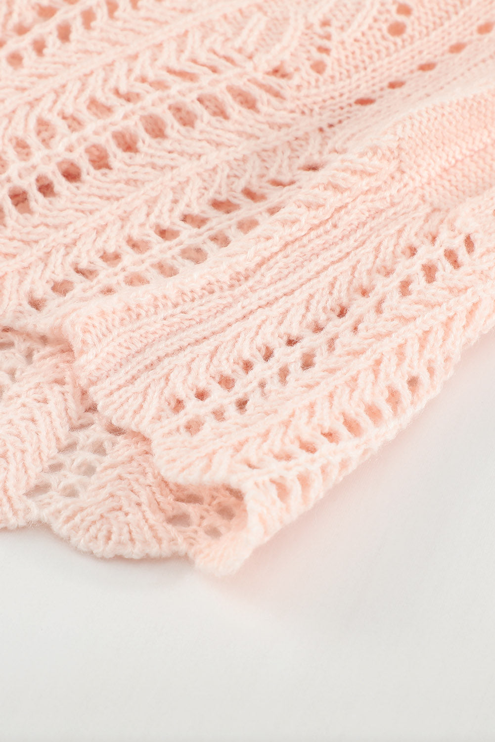 Pink Solid Casual Drop Shoulder Knit Sweater-True and Wild