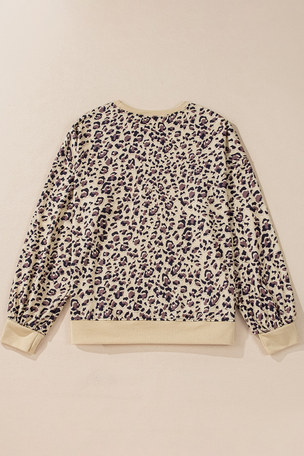 Parchment Leopard Print Crew Neck Sweatshirt-True and Wild