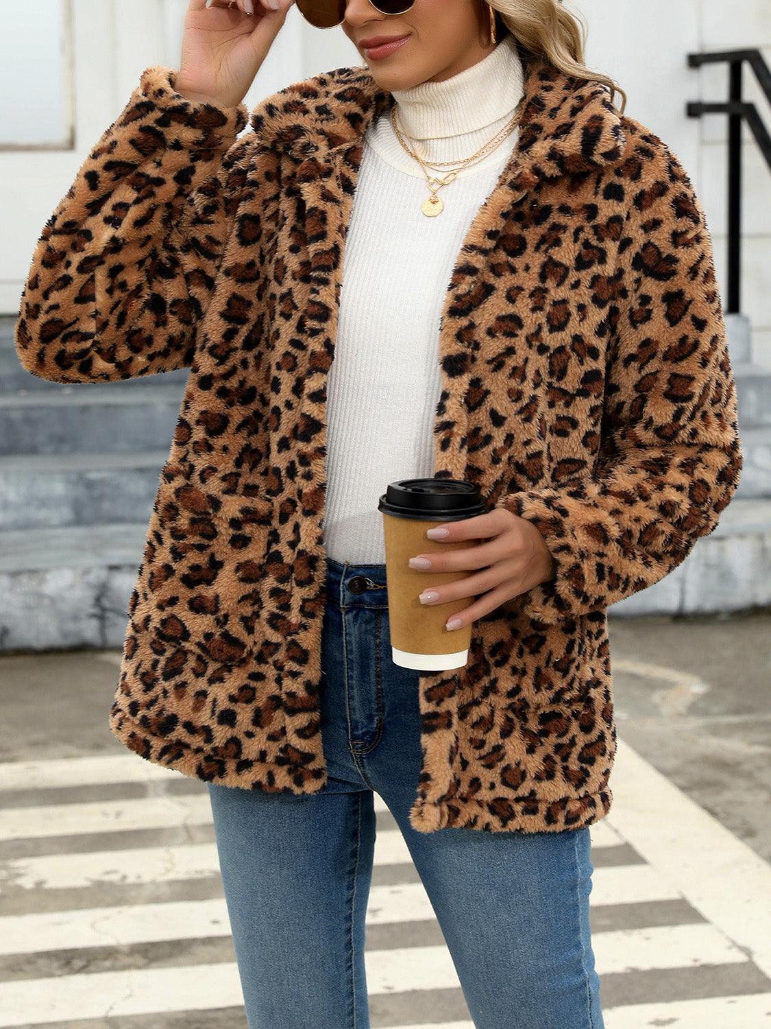 Button Up Drop Shoulder Fuzzy Jacket-True and Wild