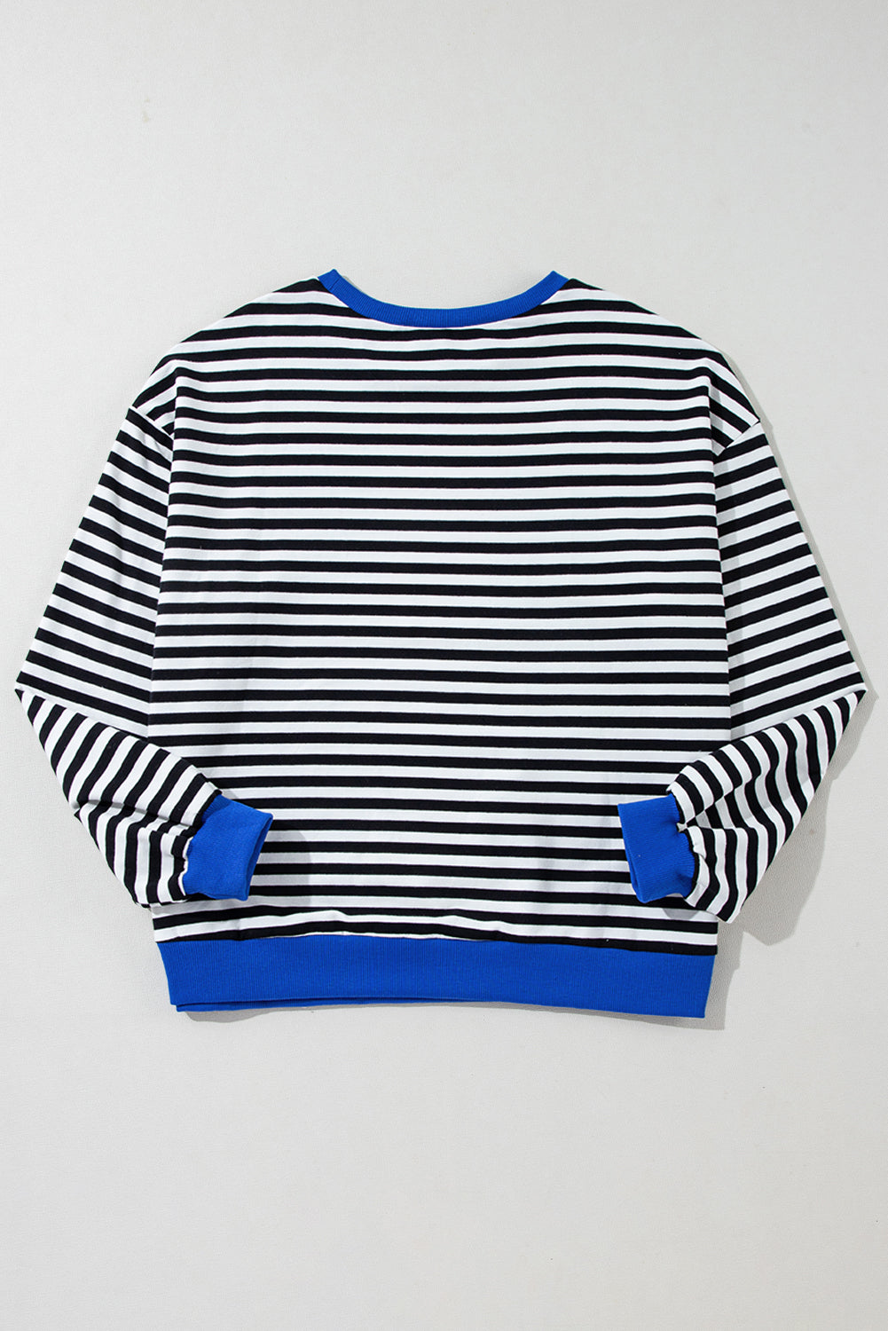 Black Stripe Contrast Edge Cross Seam Oversized Sweatshirt-True and Wild