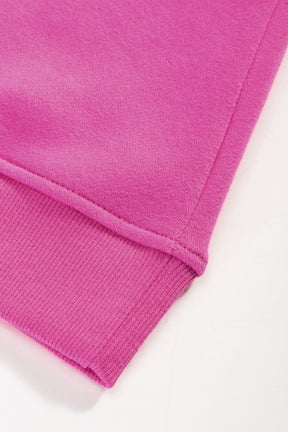 Sachet Pink Colorblock Ribbed Trim Sweatshirt