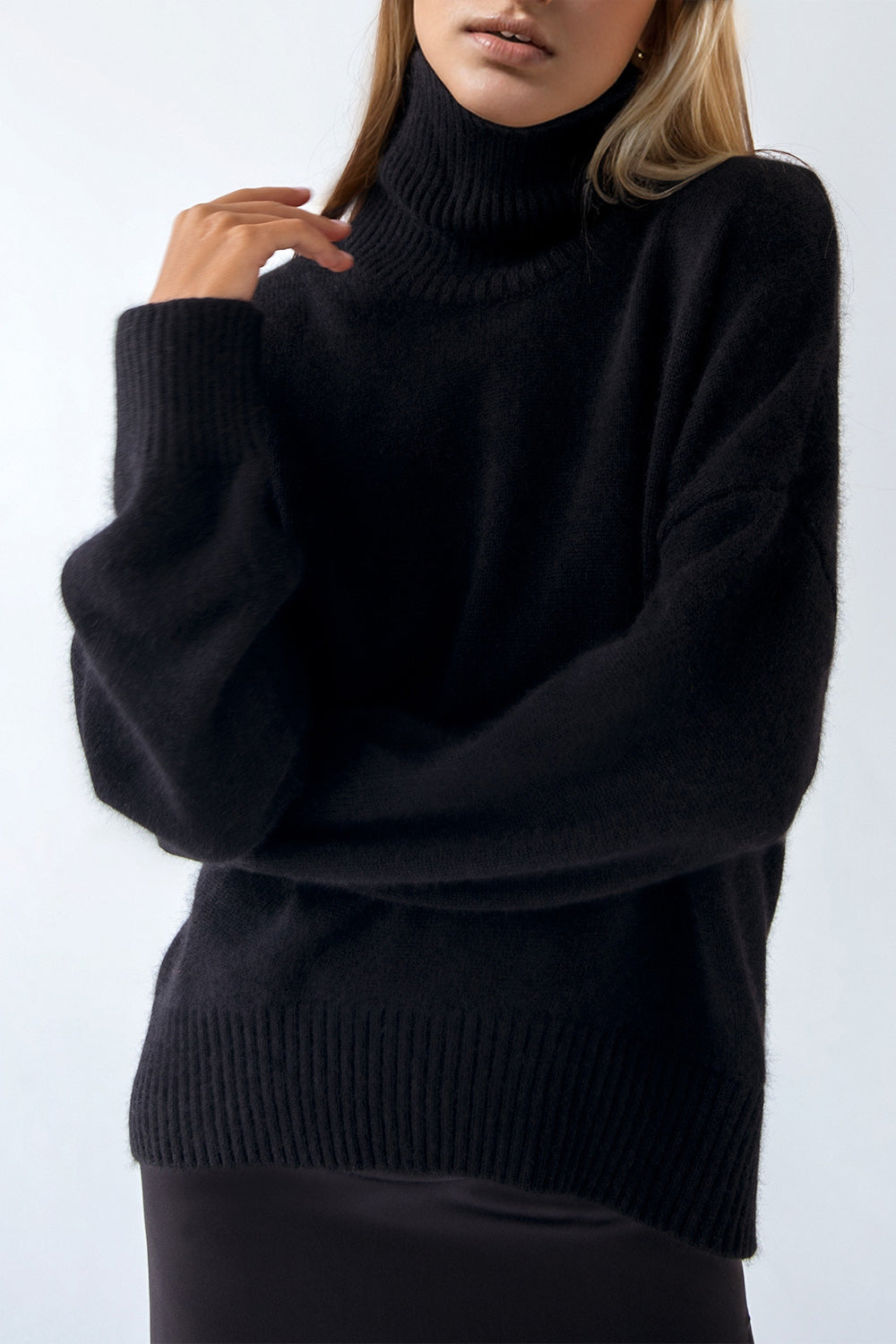 Basic Bae Turtleneck Dropped Shoulder Long Sleeve Sweater-True and Wild