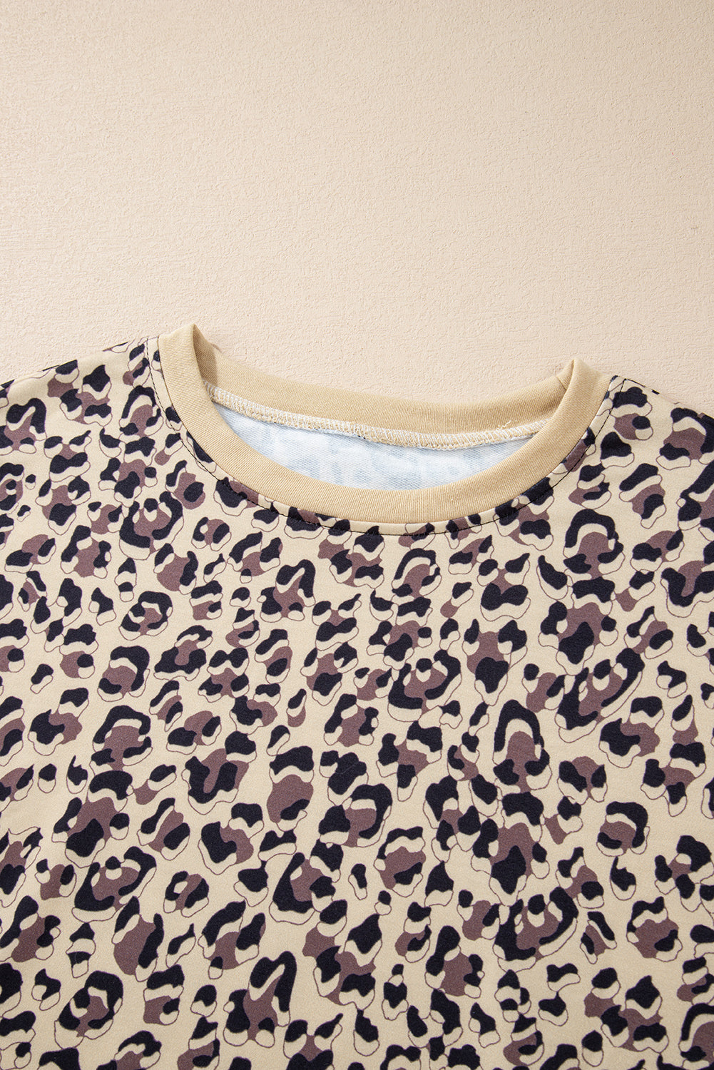 Parchment Leopard Print Crew Neck Sweatshirt-True and Wild