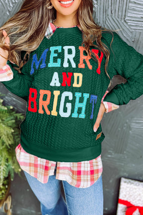 Black Merry and Bright Quilted Sweatshirt-True and Wild