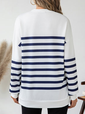 Striped Round Neck Long Sleeve T-Shirt