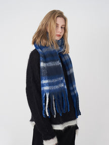 Fringe Plaid Polyester Scarf