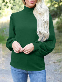 Full Size Mock Neck Long Sleeve T-Shirt-True and Wild