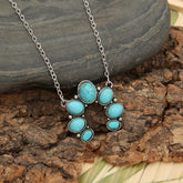 Artificial Turquoise Alloy Pendant Necklace-True and Wild