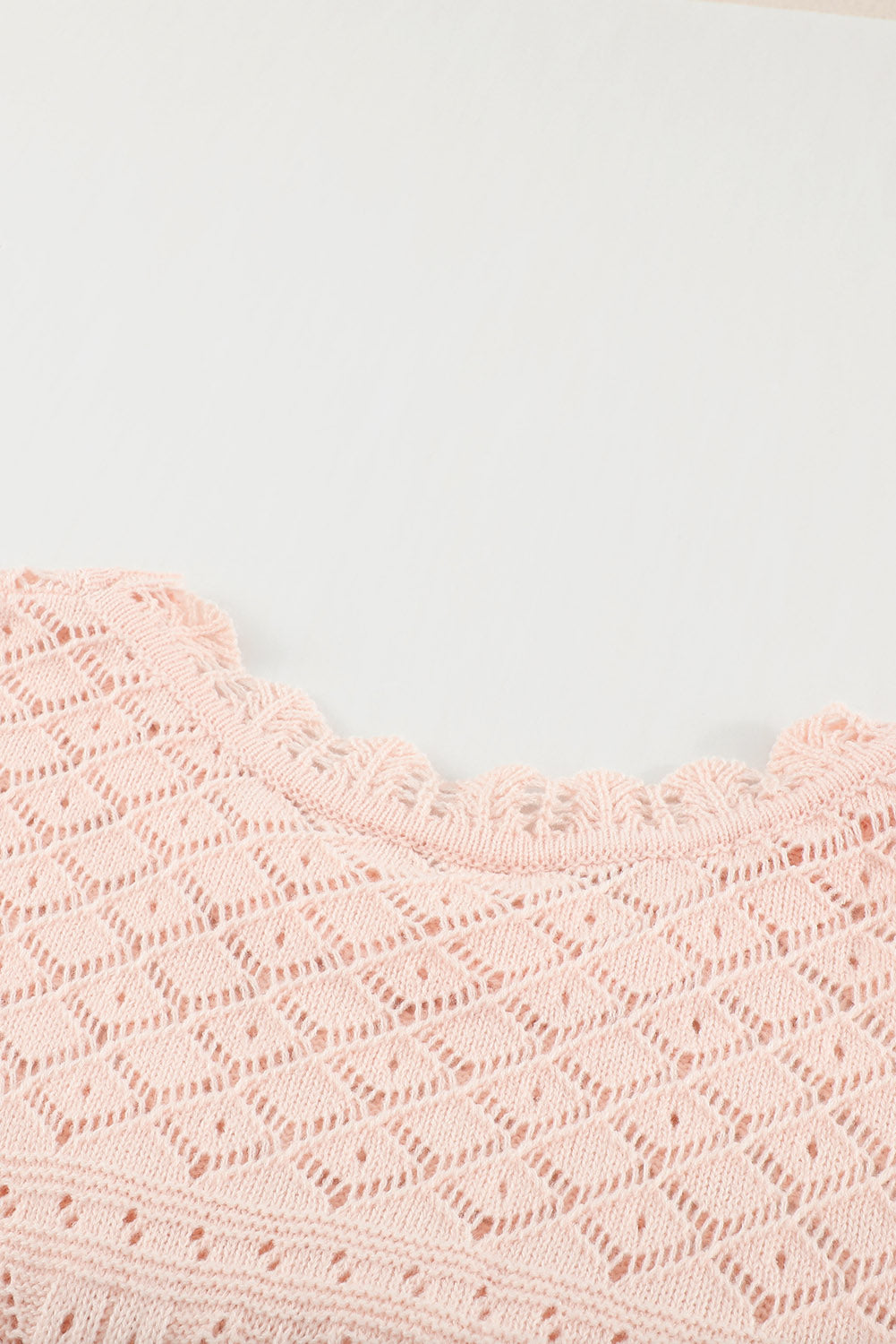 Pink Solid Casual Drop Shoulder Knit Sweater-True and Wild