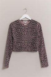 HYFVE Animal Print Snap Down Crop Cardigan-True and Wild