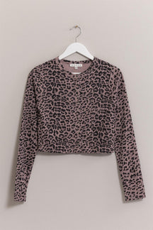 HYFVE Animal Print Snap Down Crop Cardigan-True and Wild