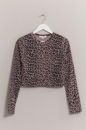 HYFVE Animal Print Snap Down Crop Cardigan-True and Wild