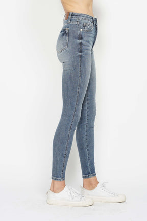 Judy Blue Full Size Tummy Control Contrast Wash Skinny Jeans-True and Wild