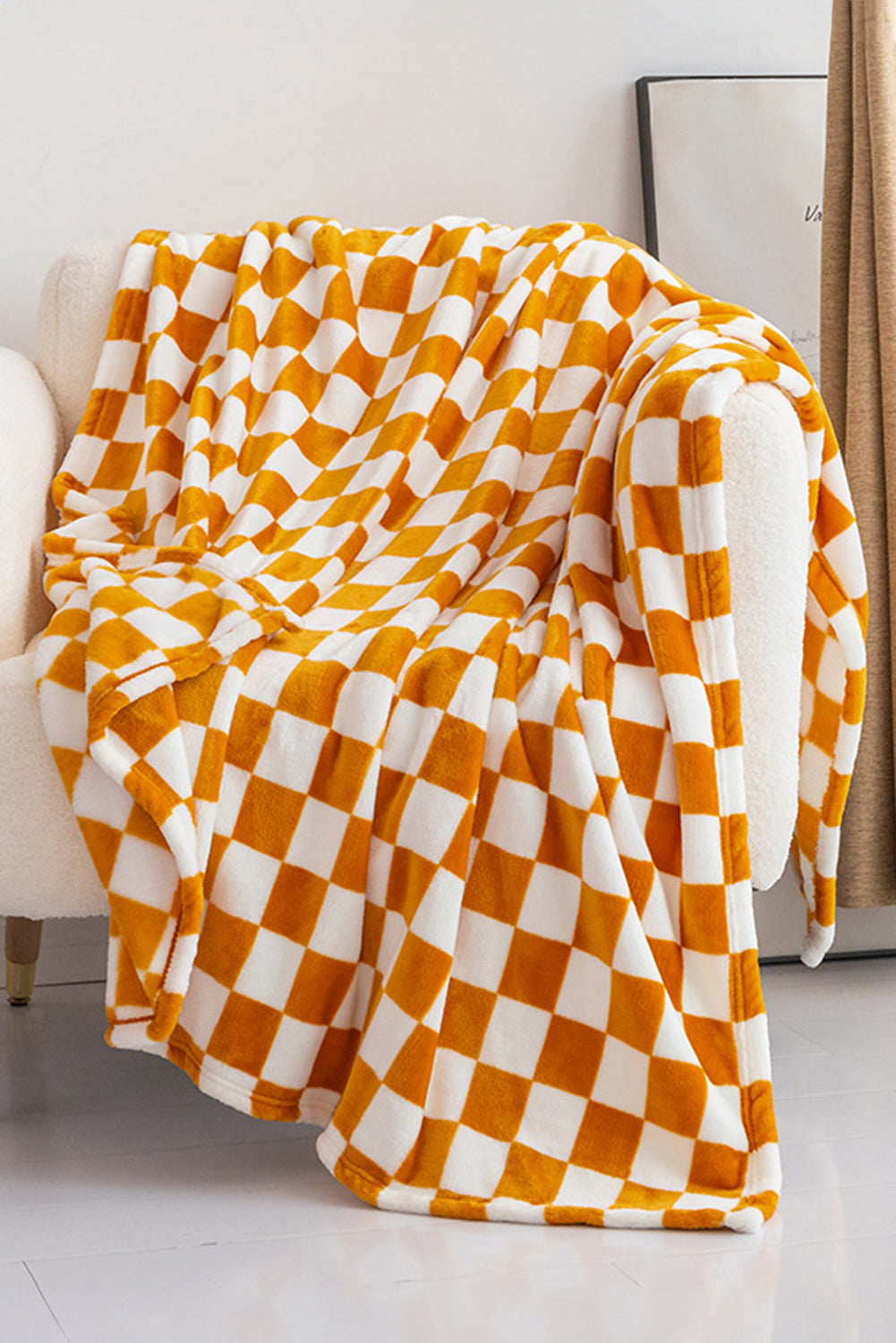 Chestnut Checkerboard Printed Soft Throw Blanket-True and Wild