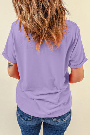 Wisteria Plaid Bow Mardi Gras Crewneck Tee