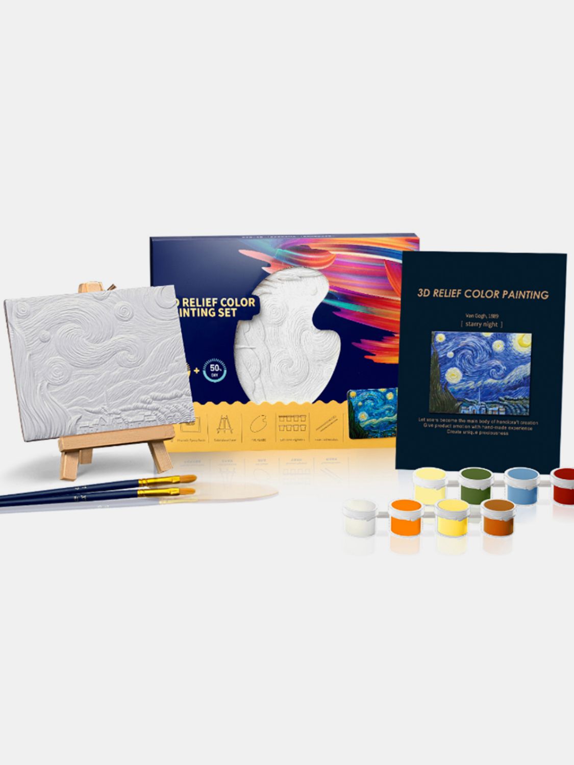 Relief Van Gogh's Starry Night DIY 3D Oil Painting Kit