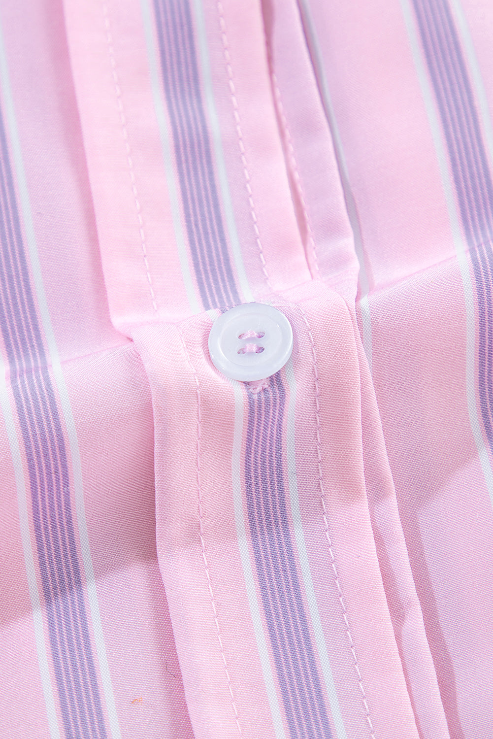 Pink Casual Stripe Chest Pocket Shirt-True and Wild