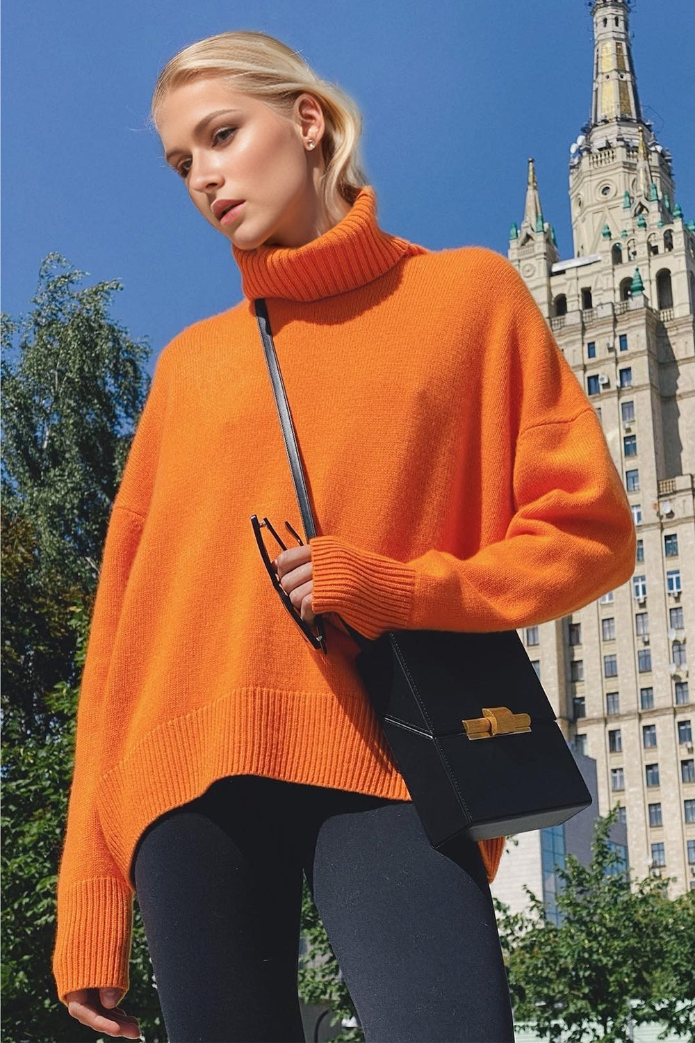 Basic Bae Turtleneck Dropped Shoulder Long Sleeve Sweater-True and Wild